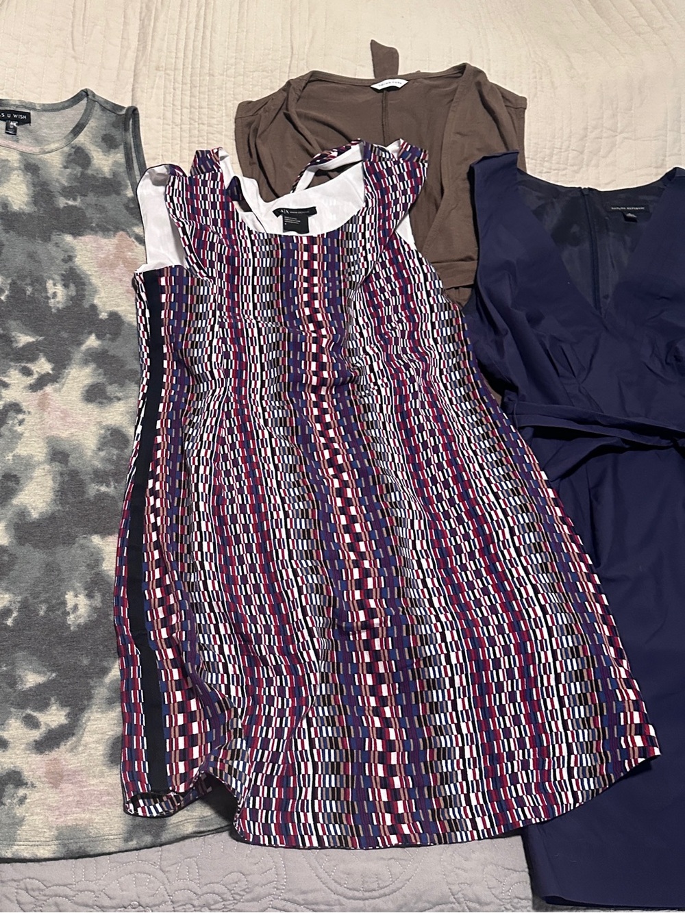 4 dresses - medium / size 8 : Trina Turk / Armani Exchange / Banana Republic